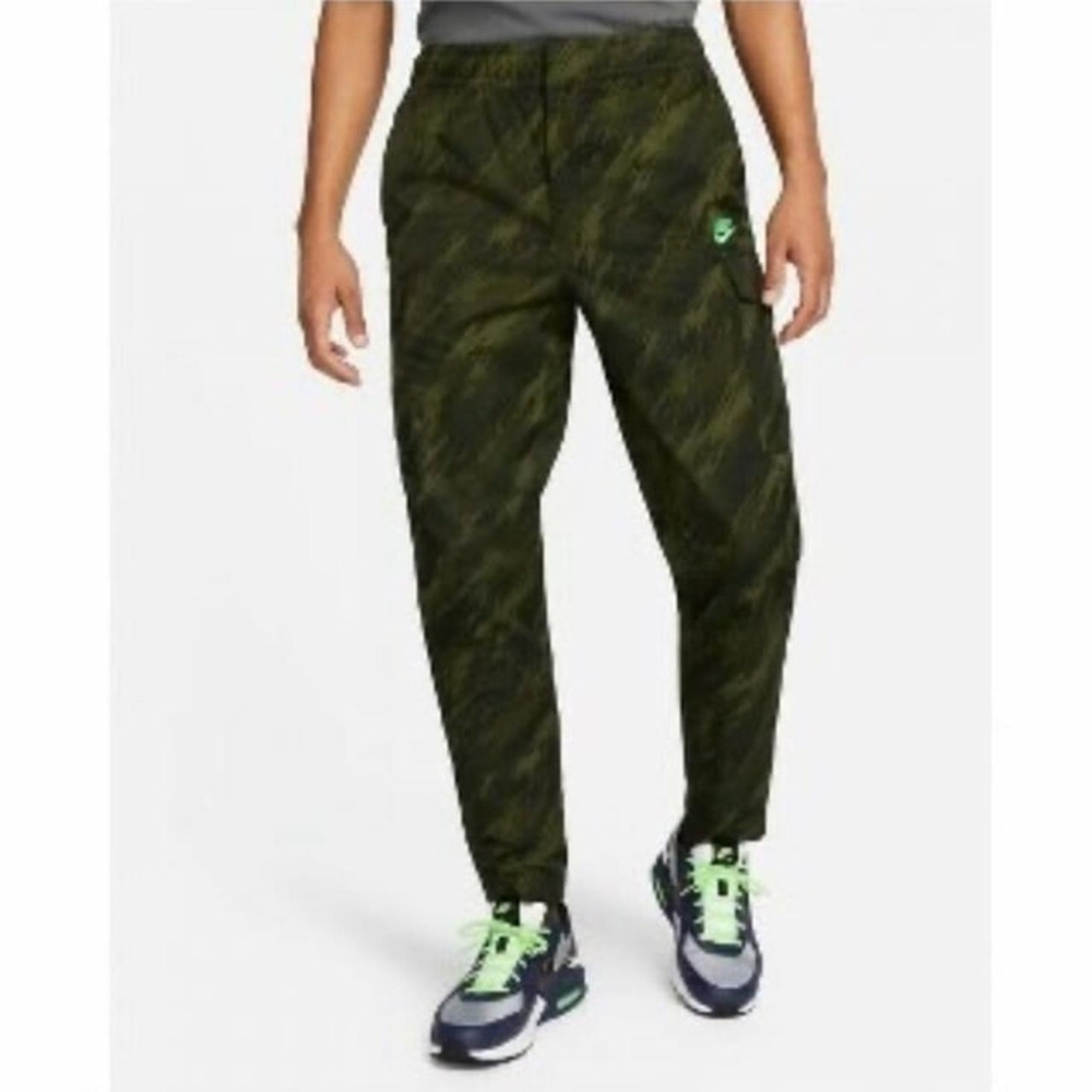 Nike Men's Utility Cargo Pants Tapered Leg Green Patterned Size L NWT